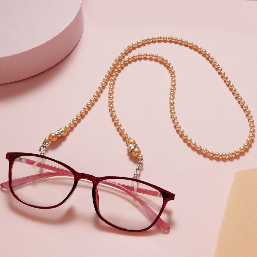 Beaded Eyeglass Chain with Adjustable Strap for Women - White #4