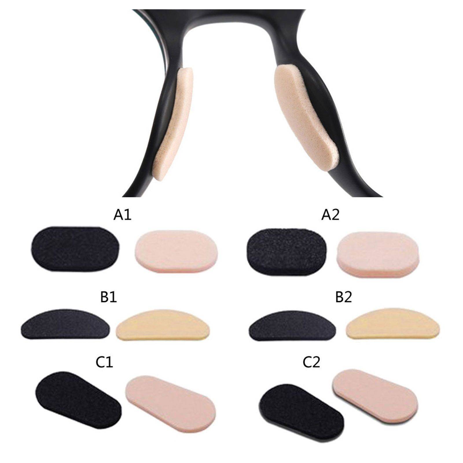 ESTONE Silicone Anti-Slip Nose Pads for Glasses, Oval 1.5mm Thickness, 20 Pairs (40 Pieces), Multicolored #3