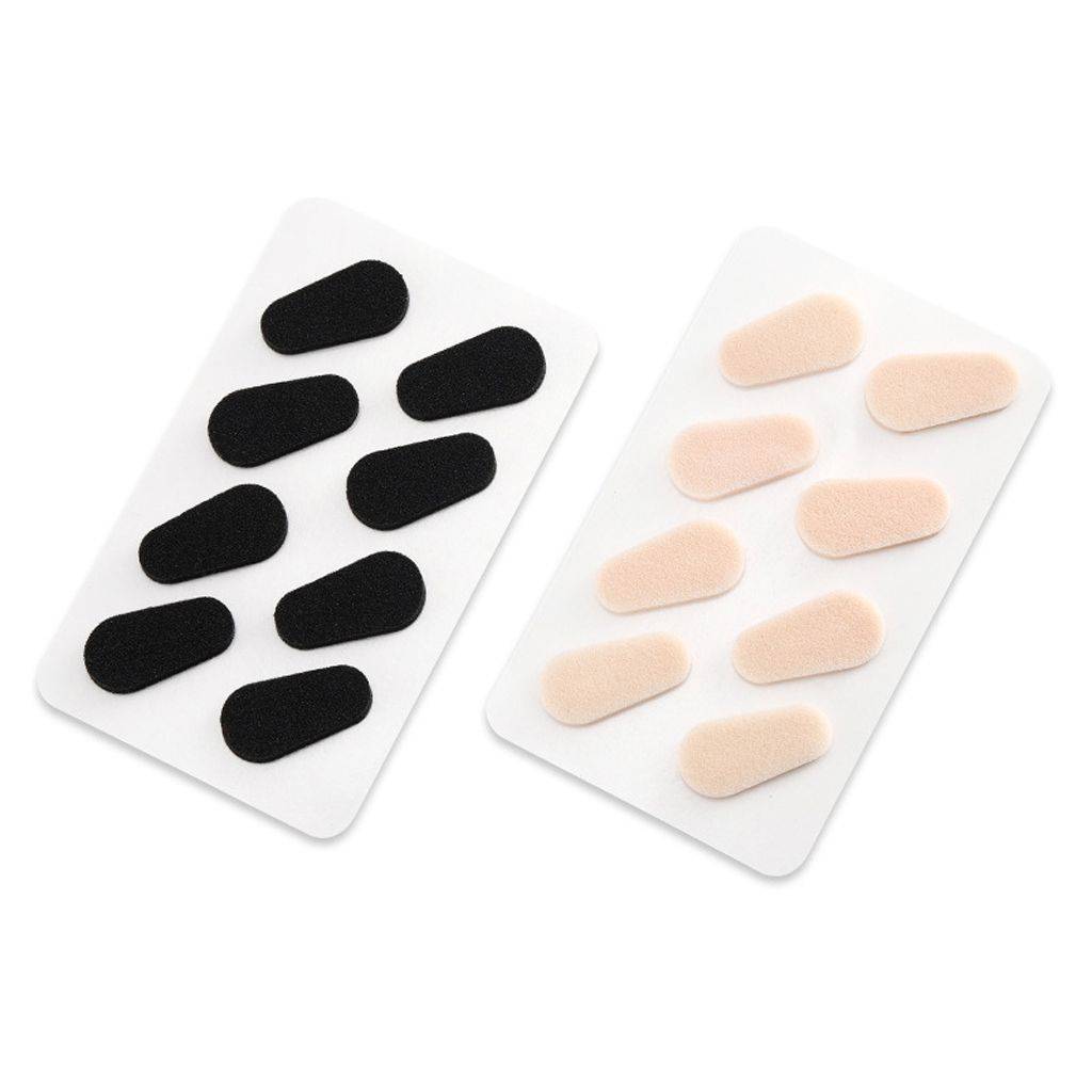 ESTONE Silicone Anti-Slip Nose Pads for Glasses, Oval 1.5mm Thickness, 20 Pairs (40 Pieces), Multicolored #7