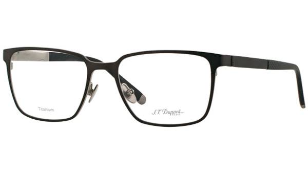 S.T. Dupont Titanium Eyeglass Frame G205 C2, Matte Black/Silver, Square