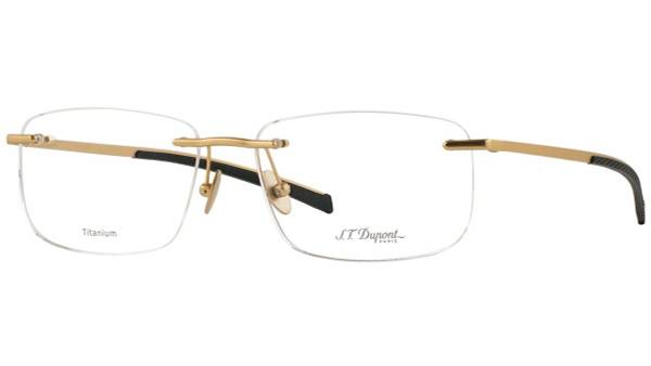 S.T. Dupont G209 C1 Titanium Rimless Eyeglass Frame, Matte Gold, 135mm