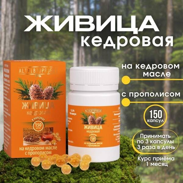 Cedar Resin with Propolis Capsules (150ct) - AltaiBioProject