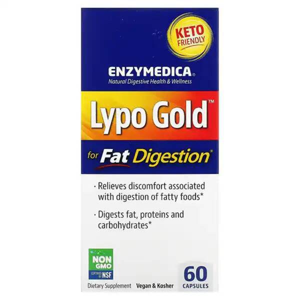 Lypo Gold Enzymedica Dietary Supplement, 60 Capsules
