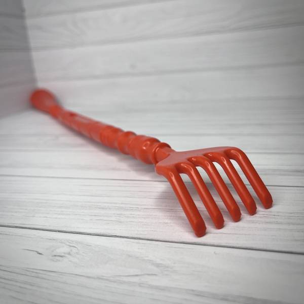 TtilShop 45cm Back Scratcher 2in1, Orange Shoe Spoon, Plastic Hand Massager for Body, Head, Back, Feet