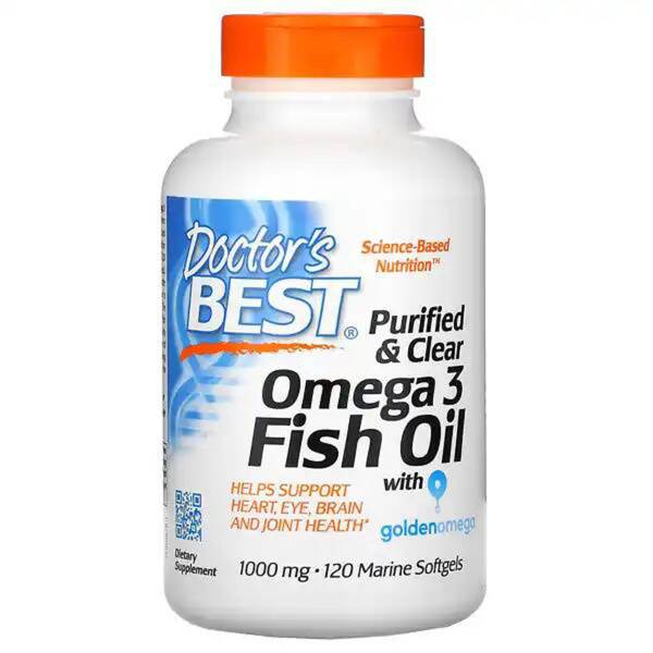Doctor's Best Omega-3 Fish Oil, 120 Capsules