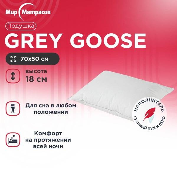 Grey Goose 50x70x18 Anatomical Down Pillow: Cloud-Like Sleep