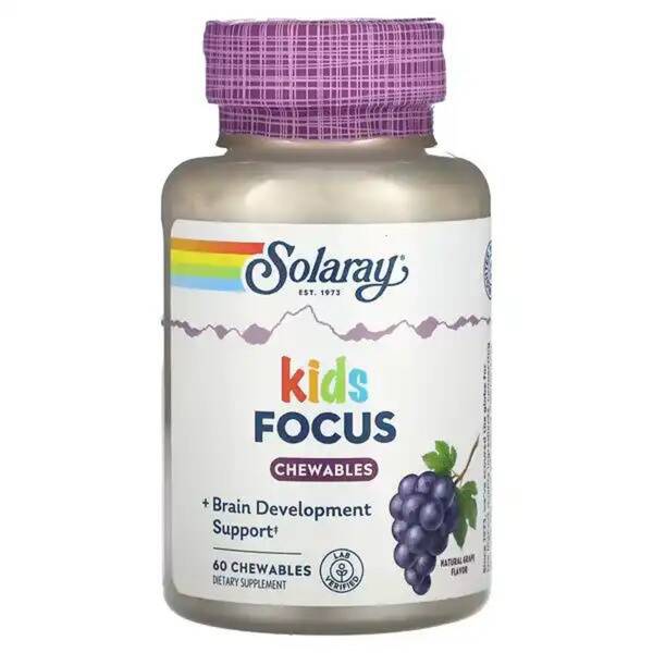 NOW Chewable Tablets for Children, Grape Flavor, 60 Count