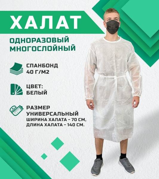 Disposable Medical Gown XXL White Spunbond