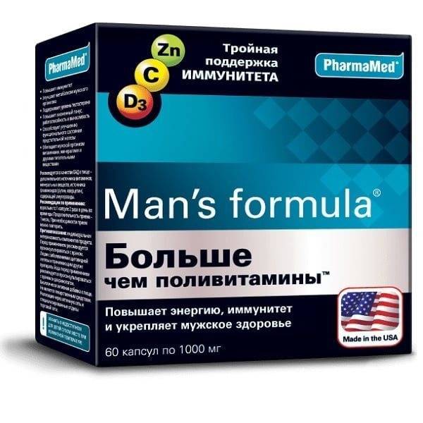 Man's formula Energy + Immunity Multivitamin Complex, 1000 mg, 60 Capsules