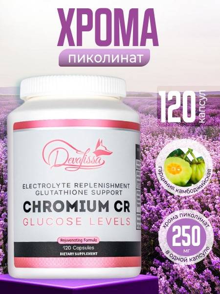 DevaLissa Chromium Picolinate Dietary Supplement 120 Capsules