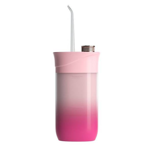 Viru Portable Wireless Compact Travel Oral Irrigator with 4 Nozzles, Pink