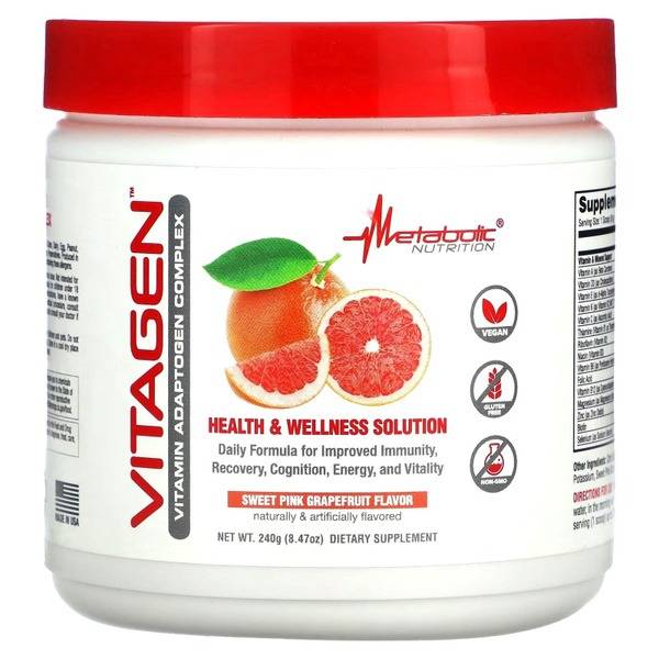 VitaGen Adaptogen & Vitamin Complex: 240g Sweet Pink Grapefruit