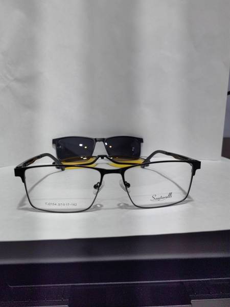 Santarelli Male Eyeglass Frame 2154 with Magnetic Attachments, Black