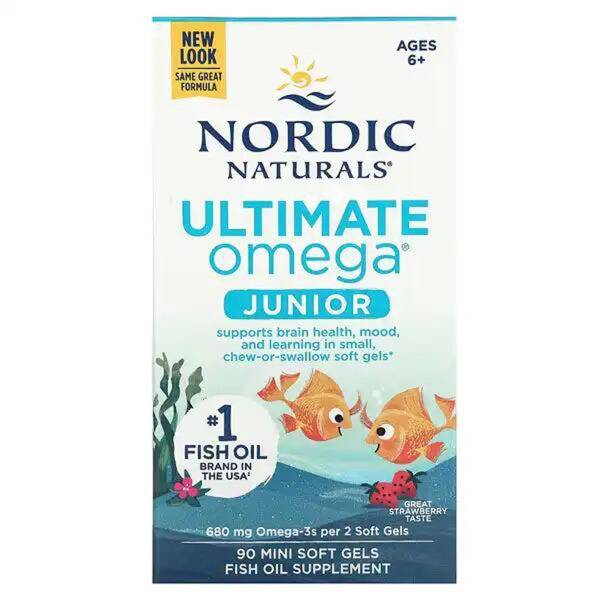 Nordic Naturals Ultimate Omega-3 Strawberry Gummies for Kids (Ages 6-12)