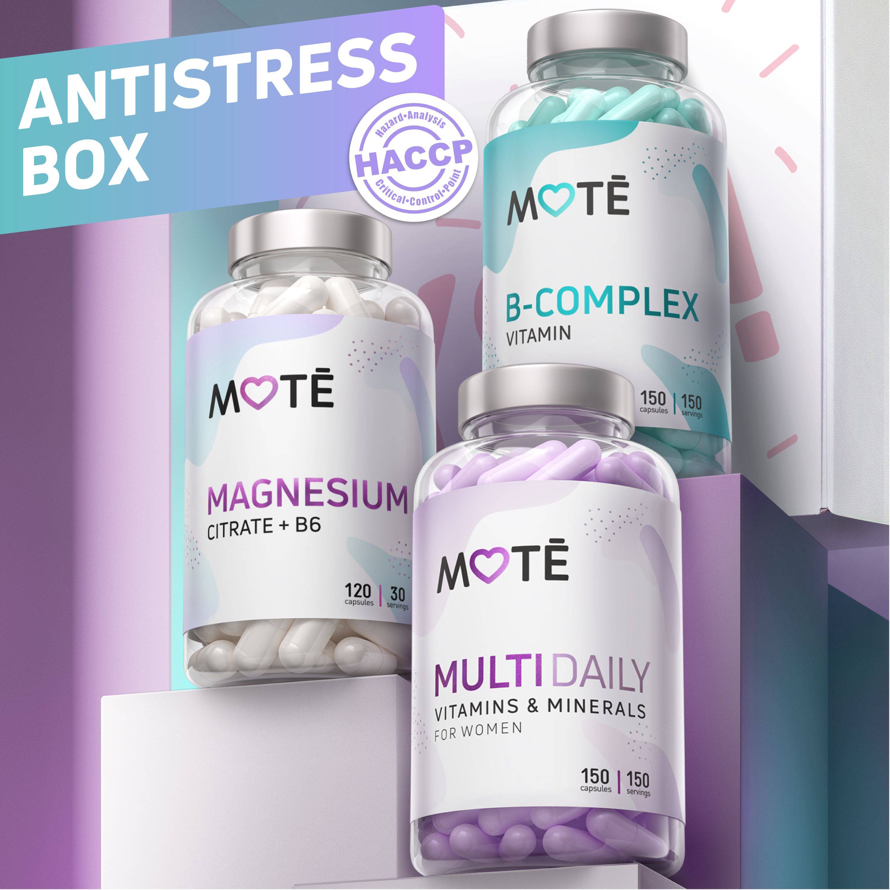 Antistress Box Mote - Vitamin Complex with Magnesium, B Vitamins, and Multivitamins #15