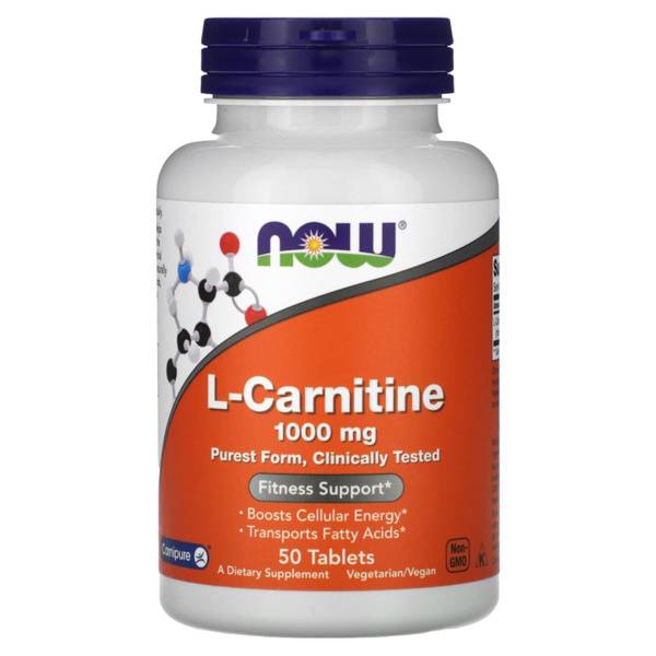 L-Carnitine Dietary Supplement NOW Foods, 1000 mg, 50 Tablets