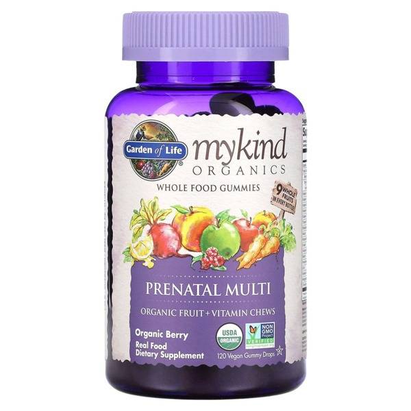 Garden of Life MyKind Organics Prenatal Multivitamin, Wild Berries, 120 Vegan Chewable Tablets