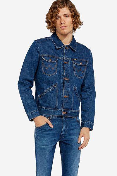 Wrangler Men's Denim Jacket Straight Fit Blue