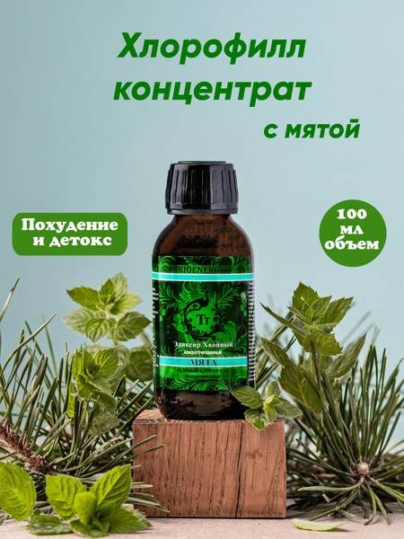Liquid Chlorophyll Concentrate with Mint (100ml) - Detox & Vitamins
