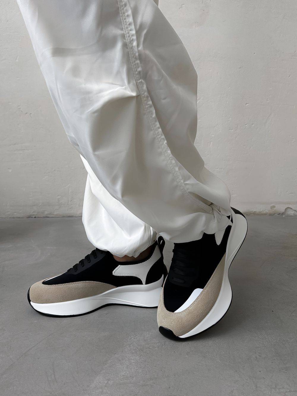 Sbalo Women's Black Sneakers with Beige Accents #6
