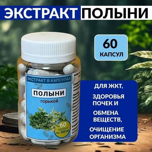 Wormwood Herb Extract 60 Capsules 0.5 g, 60 Count