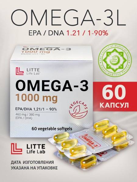 Little Life Lab Omega-3 1000 mg Ethyl Esters 60 Capsules EPA 460 mg DHA 380 mg