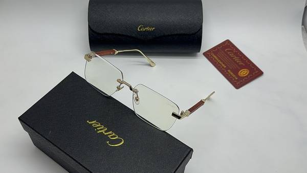 Cartier Basic Collection Eyeglass Frame – Transparent Plastic, Gold, Unisex Adult Design with Flex Comfort