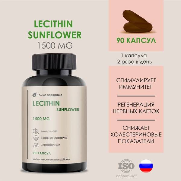 Lecithin Supplement: 1500mg Phospholipids for Nerve, Liver & Immune Support (90 Capsules)