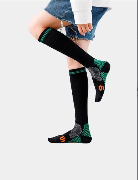 NiceMarkt Compression Stockings Class 1, Black and Green, 1 Pair
