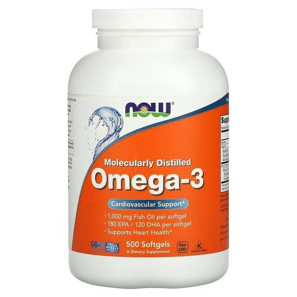 NOW Omega-3 500mg Capsules