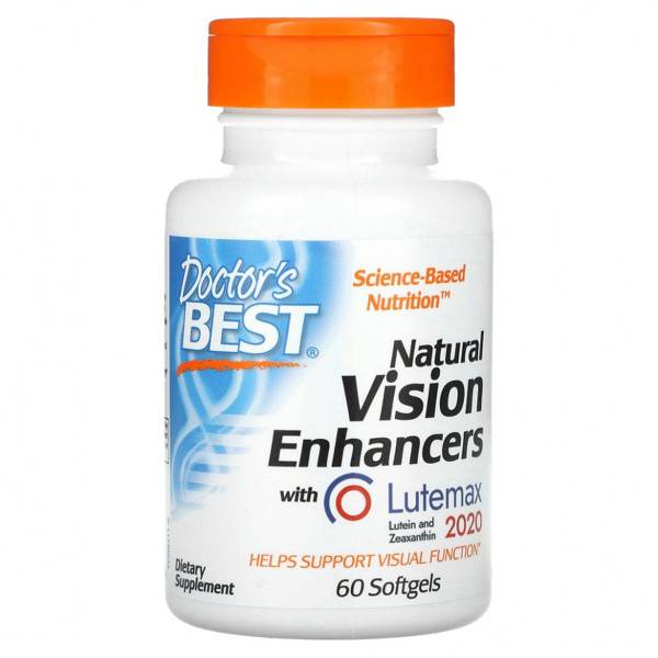 Doctor's Best Natural Vision Enhancers with Lutemax 2020, 60 Capsules