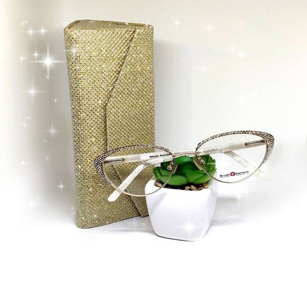 Bondi Karrado Cat Eye Eyeglasses Frame with Rhinestones