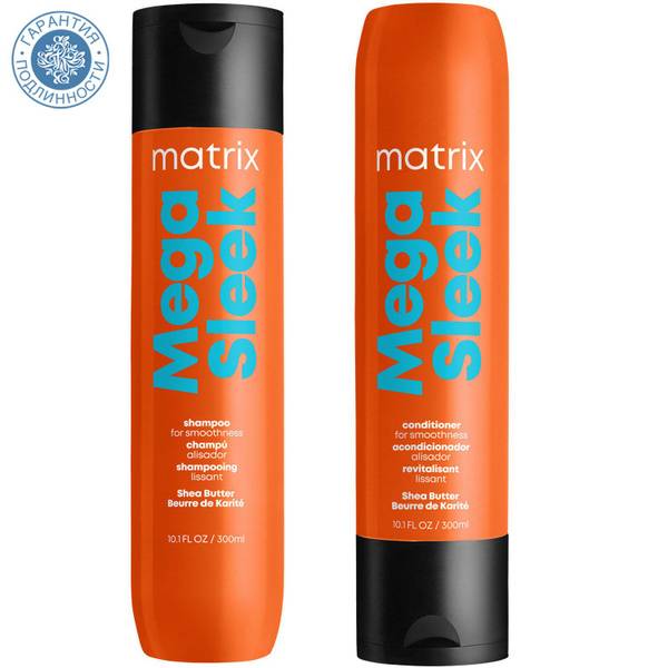 Matrix Mega Sleek Shampoo and Conditioner Hair Cosmetic Set, 2 x 300 ml