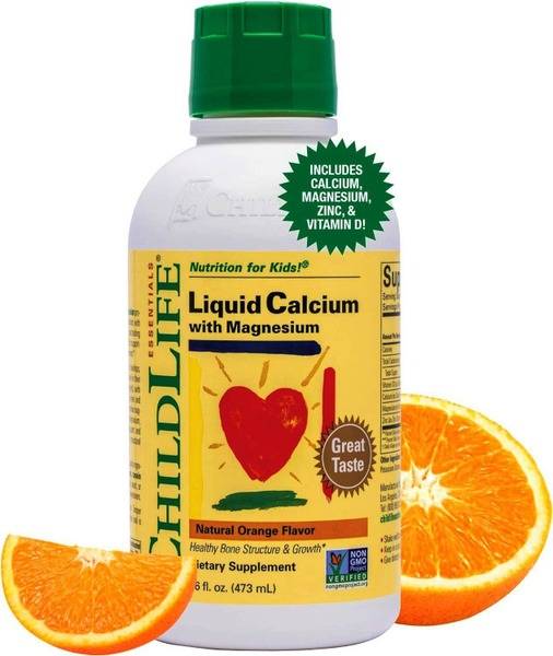 ChildLife Liquid Calcium Magnesium (473ml Orange): Supports Healthy Bone Growth