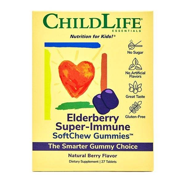 ChildLife Essentials Elderberry Gummies with Vitamin C & D3 for Kids (1+ Years), 27 Count