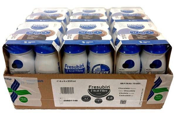 Fresubin 2 kcal Chocolate Drink with Dietary Fiber 200 ml, Box of 24