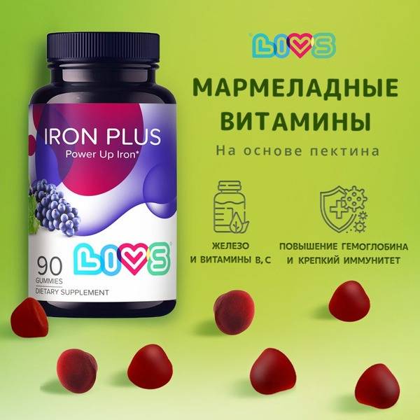 Iron Gummies for Women & Men: Fumarate Supplement