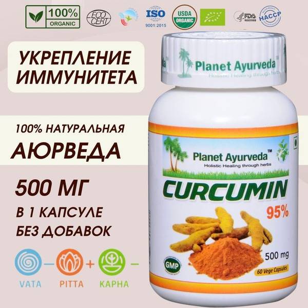 Planet Ayurveda Curcumin 500 mg, 60 Vegan Capsules, Antioxidant Supplement