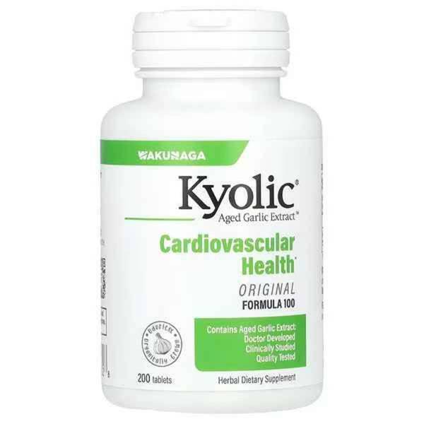 Kyolic Aged Garlic Extract Supplement: Cardiovascular Support, Formula 100, 200 Tablets