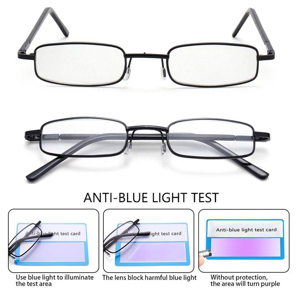 Computer Reading Glasses with Blue Light Filter - Polycarbonate Lenses, Metal Frame, +1.00 to +4.00, Black #5