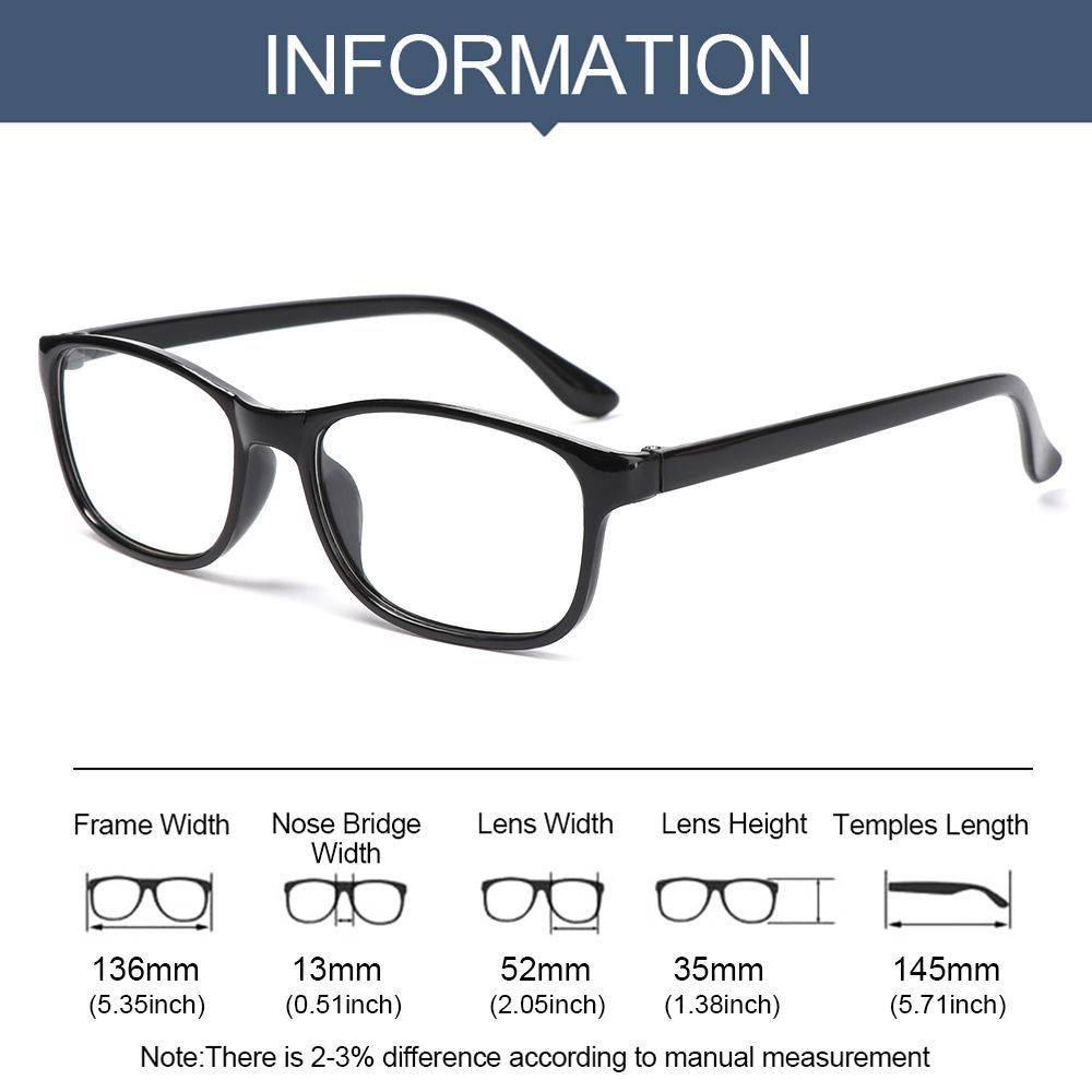 Computer Glasses with TR90 Frame and Polymer Lenses - Black (Strength 2.00) #2