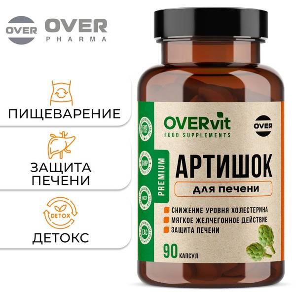 OVER Artyshok Liver Support Dietary Supplement, 90 Capsules
