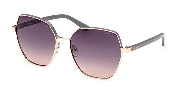Guess Women's Butterfly Sunglasses GUS 00108 32B, Black Metal Frame, Grey Lenses