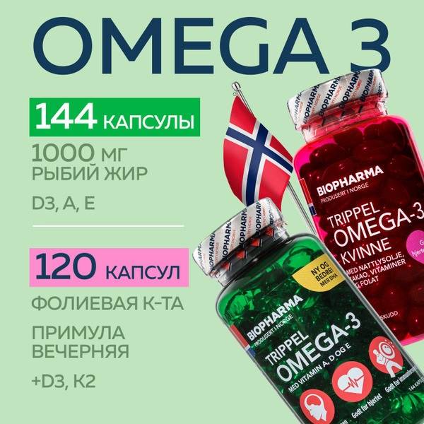 Triple Omega-3 Vitamins for Men & Women (2-Pack)