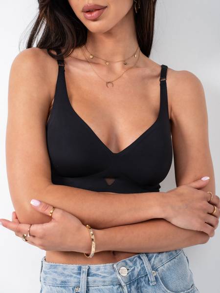 Daribell Seamless Wireless Brasserie Deep Black M - Nylon, Spandex