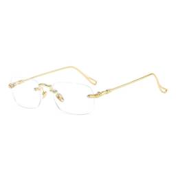 Computer reading glasses with blue light protection, PC frame, 145 mm, +100 to +400, gold/silver #1