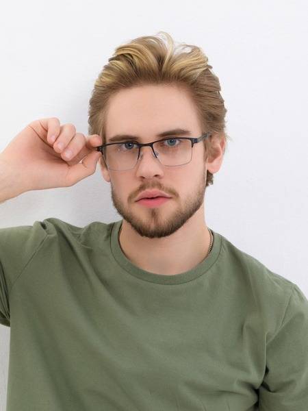 Marc John MJ0684 Men's Rectangular Metal Eyeglass Frame with Blue Light Blocking Lenses