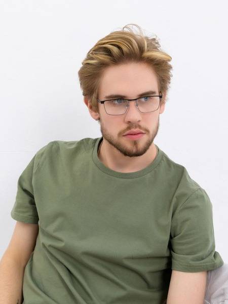 Marc John MJ0689 Men's Eyeglass Frame with Computer Lenses, Black Matte/Grey