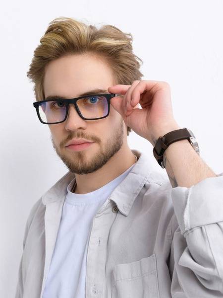 Thom Richard TR6058 Rectangular Plastic Eyeglass Frame for Men with Blue Light Blocking