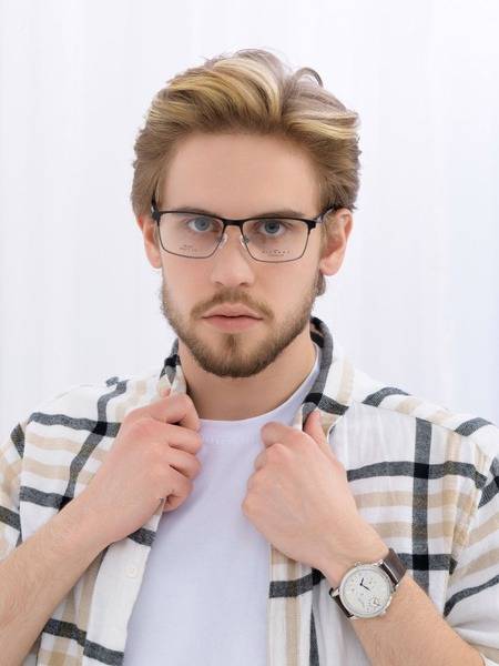 Thom Richard TR3061 Men's Rectangular Eyeglass Frame with Computer Lenses